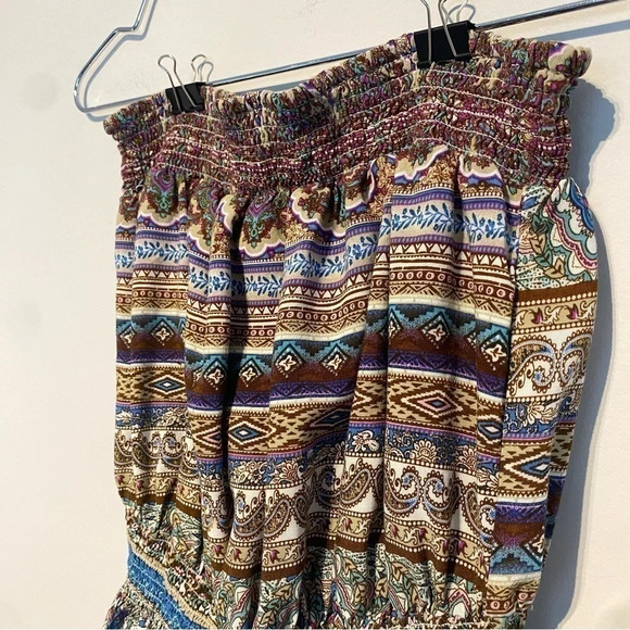 Strapeless boho short romper / multi / XL - Picture 9 of 10